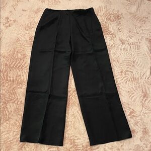 Elegant Black Wide Leg Pants 100% Silk